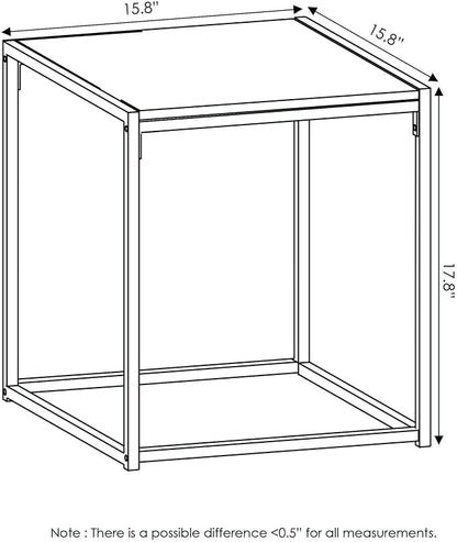 FURINNO Camnus Modern Living End Table, Americano, 1 Tier, Metal Frame