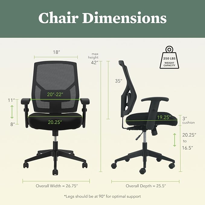 HON Crio Ergonomic Mesh Office Chair, High‑Back Desk Chair with Adjustable Arms, Lumbar Support, Center‑Tilt Swivel Seating for Computer Desks and Home Office, Black Frame, Black