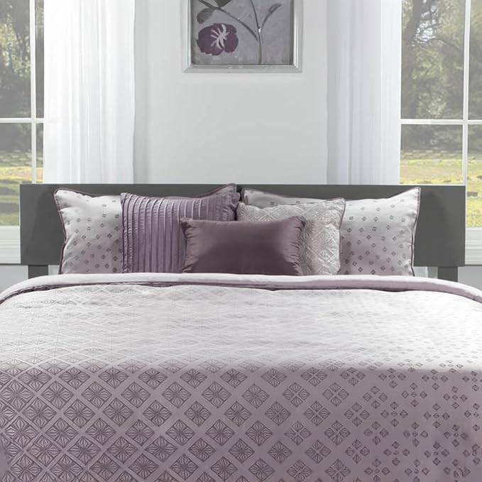 AFI, Orlando Full Adjustable Modern Solid Wood Panel Headboard, Grey