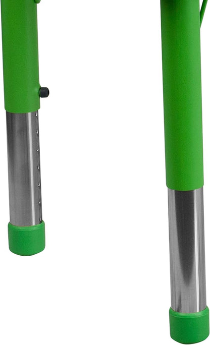 EMMA + OLIVER Adjustable Kids Activity Table for Home Use, Height-Adjustable Classroom Table for Kids, 23.625" W x 47.25" D x 14.5-23.5" H, Green