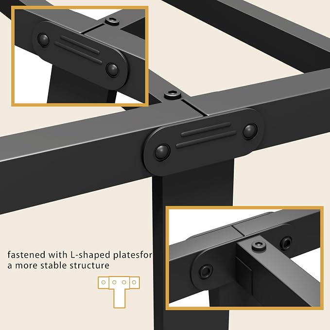 Vengarus Twin Metal Bed Frame with Victorian Headboard & Footboard, Black | 14" Twin Metal Platform Frame, Heavy Duty Steel Slat Support, Noise Free, No Box Spring Needed, Easy Disassembly & Transport