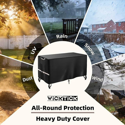 WICKTICK Rectangular Gas Fire Pit Table Cover 44 x 28 inch, Waterproof 600D Heavy Duty Fire Table Cover for 40 - 44 inch Patio Propane Firepit Tables