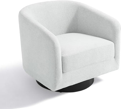 Swivel Accent Chair, Chenille Barrel Chairs Upholstered Armchair for Living Room, Modern Round Arm Chair Small Single Sofa Bedroom Reading Seat - Beige