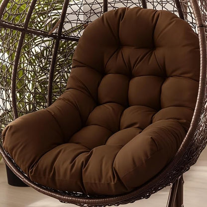 Egg Chair Cushion Replacement Outdoor Hanging Chair Cushion for Patio Furiture Hammock Swing Cushion 47x35x6 Inches (Brown)