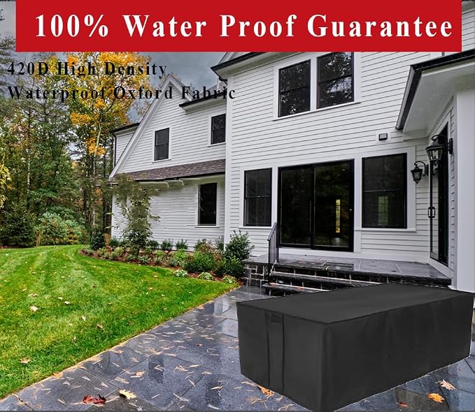 Fire Pit Cover Rectangular 42 Inch,Propane Gas Fire Pit Table Cover,Outdoor Waterproof Firepit Table Cover - 42 x 21 x 15 Inch