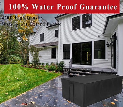Fire Pit Cover Rectangular 42 Inch,Propane Gas Fire Pit Table Cover,Outdoor Waterproof Firepit Table Cover - 42 x 21 x 15 Inch