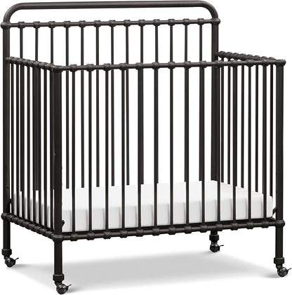 Namesake Winston 4-in-1 Convertible Mini Crib w/Wheels Durable Metal | GREENGUARD Gold Certified - Portable, Metal Baby Crib w/ Removable Wheels - Converts to Toddler Bed, Daybed & Twin Size Bed