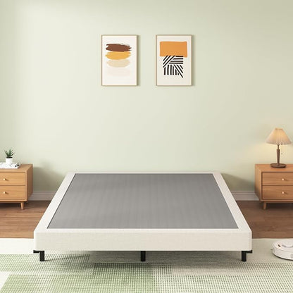 FMDMR Full Size Box Spring with Fabric Cover Set, 5 Inch Full Box Spring with 3000lbs Max Weight Capacity, Durable Mattress Foundation Easy Assembly, Non-Slip, Noise Free
