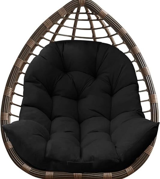 DANGHOOGY Egg Chair Cushion, Waterproof Outdoor Egg Replacement Cushions, Patio Chair Cushions for Outdoor Funiture, Thickened Hanging Chair Cushion, 35x47x7 Inches (Black)