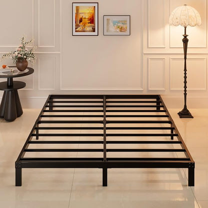 Maenizi King Size Bed Frame No Box Spring Needed, 8 Inch Heavy Duty King Platform Bed Frame Support Up to 3000 lbs, Easy Assembly, Noise Free, Black