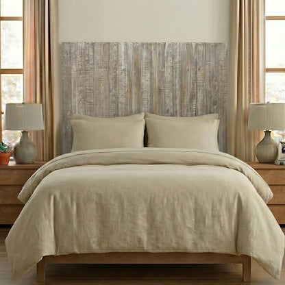 Barn Walls California King Wood Headboard - Graywash Farmhouse Design - Wall Mounted Floating Headboard for Cal King Size Bed - Handcrafted Solid Wood - Easy No-Drill Installation