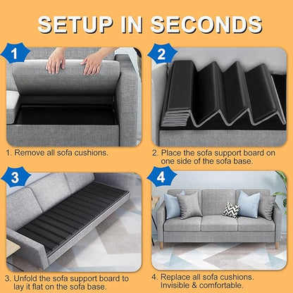 LAVEVE Heavy Duty Couch Cushion Support Board for Sagging Sofa, 25''x 45'' & 25''x81'' Extra Thick Solid Wood Under Couch Insert with Anti-Slip Dots, Repair Sagging Spring Sofa Cushions