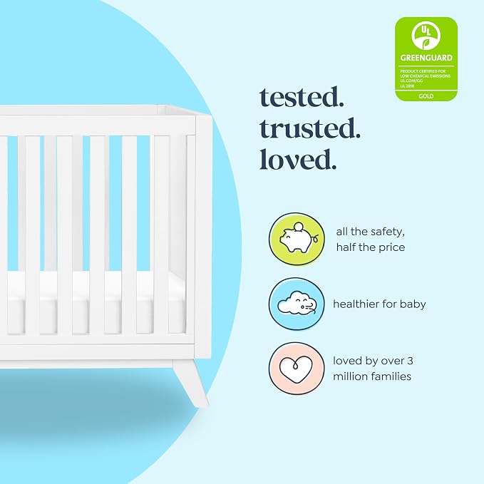 Davinci Otto 3-in-1 Convertible Baby Crib, GREENGUARD Certified, White | Converts to Toddler Bed & Daybed, 4 Adjustable Mattress Heights - Toddler Conversion Kit Sold Separately, Easy to Assemble
