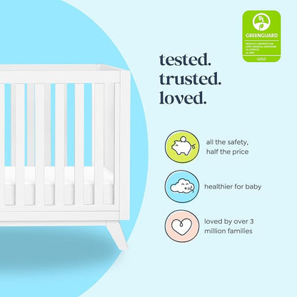 Davinci Otto 3-in-1 Convertible Baby Crib, GREENGUARD Certified, White | Converts to Toddler Bed & Daybed, 4 Adjustable Mattress Heights - Toddler Conversion Kit Sold Separately, Easy to Assemble