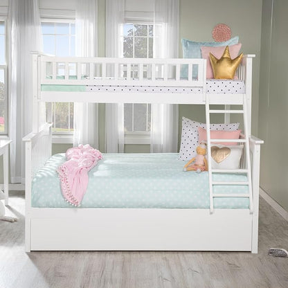 AFI, Columbia Ladder Bunk Bed Twin Over Full with Full Trundle, White