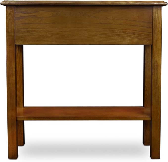 Leick Home Wave Console Table, Solid Wood, with Drawer, for Entryways, Hallways, and Living Rooms, Medium Oak, 9021-MED
