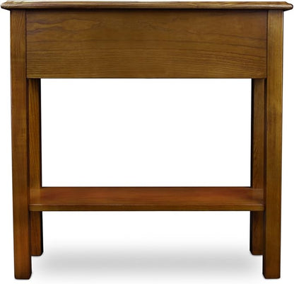 Leick Home Wave Console Table, Solid Wood, with Drawer, for Entryways, Hallways, and Living Rooms, Medium Oak, 9021-MED