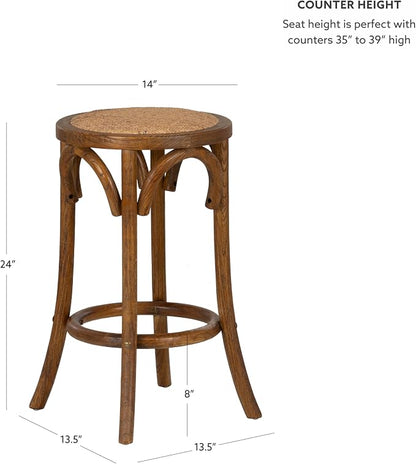 Linon Home Décor Tampa Walnut Backless Counter Stool,