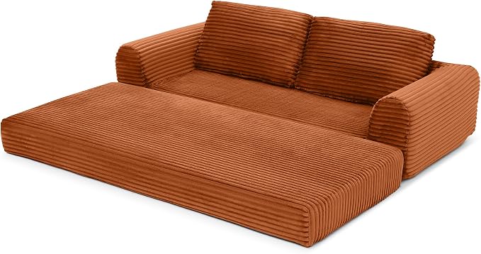 82-Inch Foldable Loveseat Boneless Cloud Couch, Modern Compressed Foam Daybed Floor Mattress Sleeper Sofa, 2-in-1 Boneless Convertible Sofa in a Box,No Assembly Required