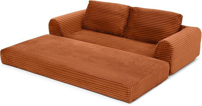 82-Inch Foldable Loveseat Boneless Cloud Couch, Modern Compressed Foam Daybed Floor Mattress Sleeper Sofa, 2-in-1 Boneless Convertible Sofa in a Box,No Assembly Required