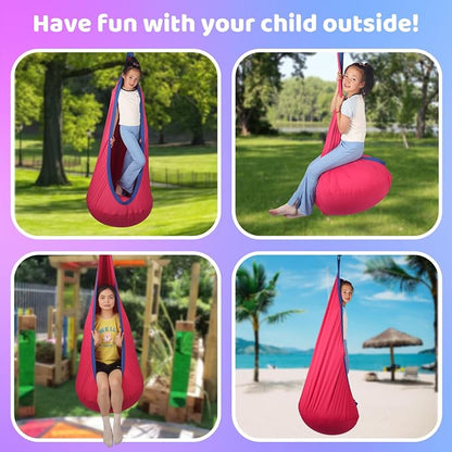 Sensory Pod Swing Hanging Seat Hammock Chair (Cranberry) | indoor and outdoor use capacity 300lbs