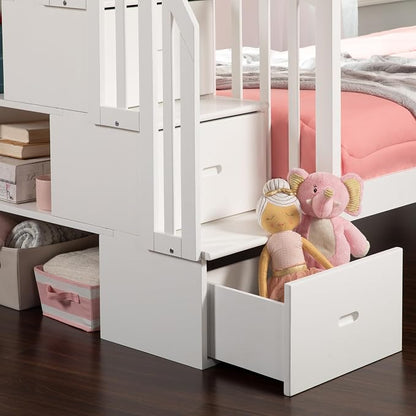 AFI, Westbrook Staircase Bunk Bed Twin Over Twin, White
