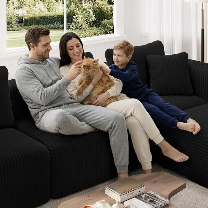 Novilla Modular Sectional Sofa, Modern Cloud Sectional Couch with Smarts Coil® Support, Upholstered Boneless Couch for Living Room Apartments Bedroom, No Assembly Required (Ottoman)