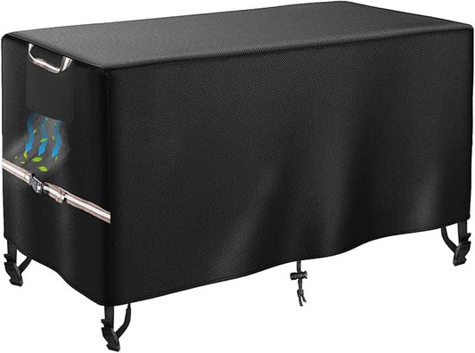 WICKTICK Rectangular Gas Fire Pit Table Cover 52 x 34 inch, Waterproof 600D Heavy Duty Fire Table Cover for 48 - 52 inch Patio Propane Firepit Tables