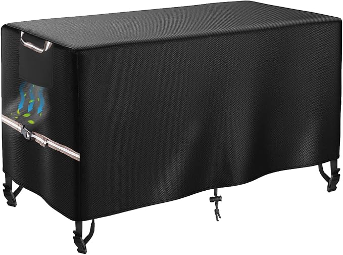 WICKTICK Rectangular Gas Fire Pit Table Cover 48 x 28 inch, Waterproof 600D Heavy Duty Fire Table Cover for 45 - 48 inch Patio Propane Firepit Tables