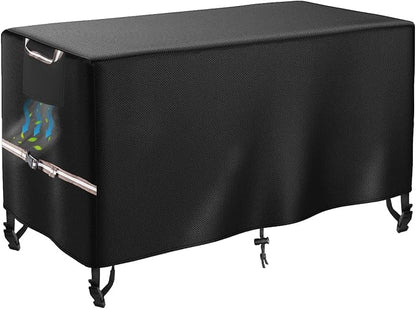 WICKTICK Rectangular Gas Fire Pit Table Cover 48 x 28 inch, Waterproof 600D Heavy Duty Fire Table Cover for 45 - 48 inch Patio Propane Firepit Tables