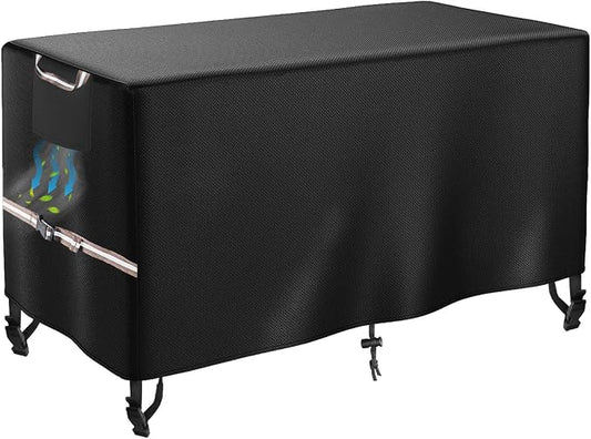 WICKTICK Rectangular Gas Fire Pit Table Cover 48 x 28 inch, Waterproof 600D Heavy Duty Fire Table Cover for 45 - 48 inch Patio Propane Firepit Tables