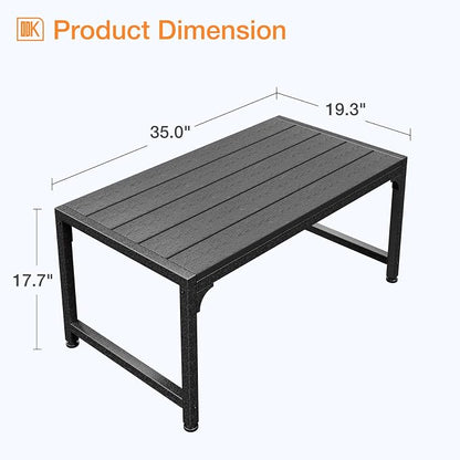 ODK Outdoor Coffee Table, Rectangle, Black