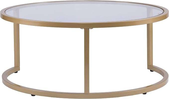 SEI Furniture Evelyn Glam Nesting Coffee Table 2-pc Set, Gold