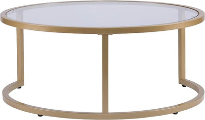 SEI Furniture Evelyn Glam Nesting Coffee Table 2-pc Set, Gold