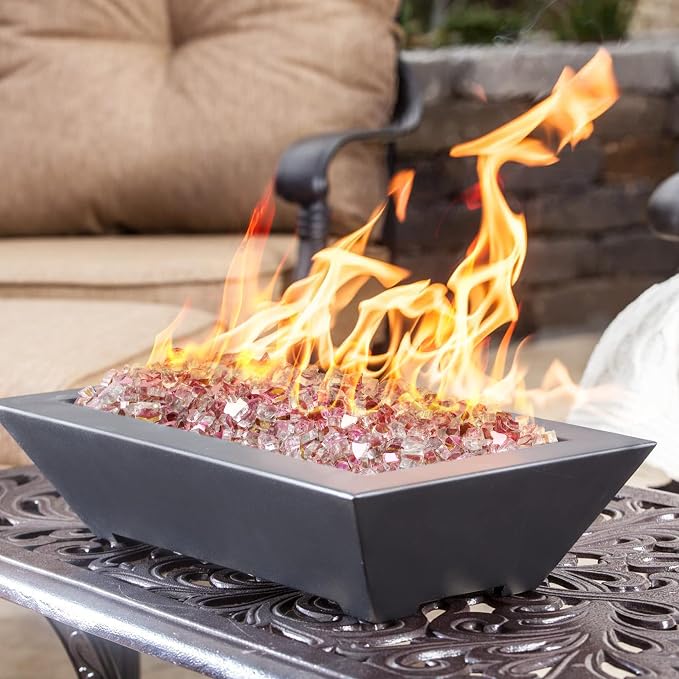 Onlyfire 10 lbs Fire Glass Rocks 1/2 Inch, Reflective Tempered Glass for Propane Fire Pit & Gas Fireplace, High Luster Firepit Glass Stones for Fire Table, Rose Gold (Multicolor Options Available)