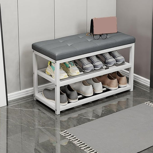 Wooden Shoe Storage Bench Modern Compact Changing Stool for Hallway & Living Room Stylish Closet Organizer SpaceSaving Design Multifunctional Furniture