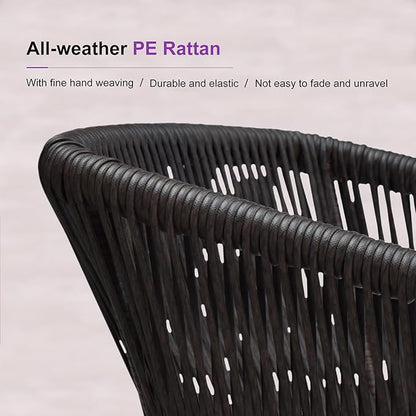 PURPLE LEAF 13 Pieces Outdoor Dining Set Patio Table and Chairs Set Aluminum Wicker Rattan Patio Furniture Set for Lawn Garden Backyard Teak with Counter Stools