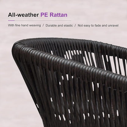 PURPLE LEAF 11 Pieces Outdoor Dining Set Patio Extended Upgrade Table and Chairs Set Aluminum Wicker Rattan Patio Furniture Set for Lawn Garden Backyard Teak