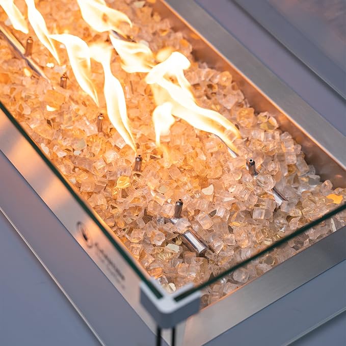 Stanbroil 10-Pound Fire Glass - 1/2 inch Reflective Tempered Fire Glass for Fireplace Fire Pit, Gold Reflective