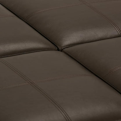 SIMPLIHOME Avalon 35 inch Wide Contemporary Square Coffee Table Storage Ottoman in Chocolate Brown Vegan Faux Leather, Assembled, For the Living Room and Bedroom