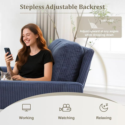 3 in 1 Folding Convertible Sleeper Sofa Bed, Pull Out Couch with Side Pockets,USB Port,Side Table,Loveseat Sofa Bed with Adjustable Backrest for Living Room Bedroom 66" Blue 2 SEAT
