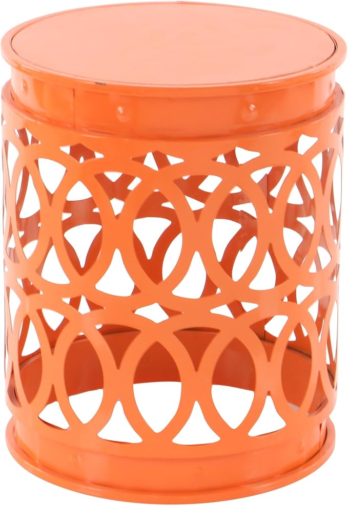 Deco 79 Metal Accent Table, 22", 18", 15"H, Matte Multi Colored | Small outdoor table style, set of 3 accent tables, outdoor end tables for patio, laser cut iron