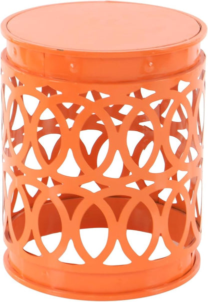 Deco 79 Metal Accent Table, 22", 18", 15"H, Matte Multi Colored | Small outdoor table style, set of 3 accent tables, outdoor end tables for patio, laser cut iron