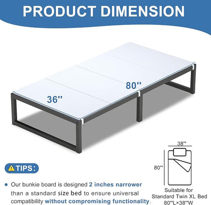 Lutown-Teen Bunkie Board Twin XL Under Mattress High-Density Polymer Bunkie Board Twin XL Size Anti-Sag, Breathable, Moisture Resistant, Noise Minimizing, White