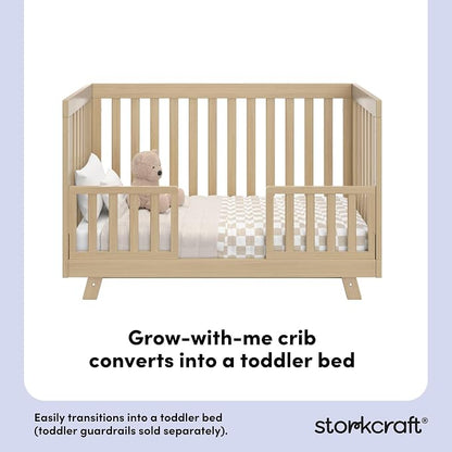 Storkcraft Beckett 3-in-1 Convertible Crib – GREENGUARD Gold Certified, Fits Standard Crib Mattress, Converts to Toddler Bed and Daybed, 4 Mattress Heights, Grow-with-Me Design (Driftwood)