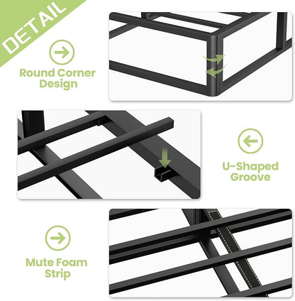 Superay Twin XL Box Spring, 5 inch Box Spring for Twin XL Bed, Heavy Duty Metal Bed Frame with Fabric Cover, 3000lbs Max Weight Capacity Bed Base Mattress Foundation, Easy Assembly, Noise Free, Black