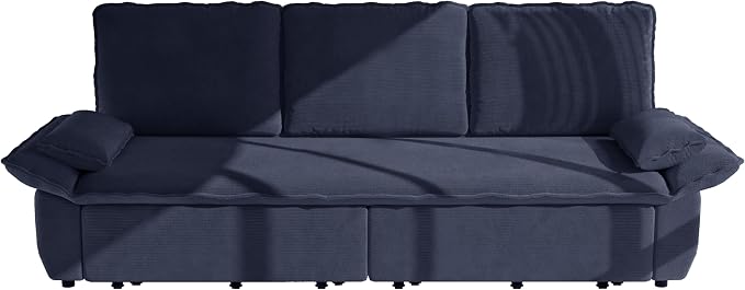ERYE King Foldable Sleeper Sofa,Oversized 3-in-1 Convertible Pull Out Sleeper Sofabed W/Pillow Armrests,3 Seat Couch Space Saving Sleeper Sofa Bed for Living Room Bedroom