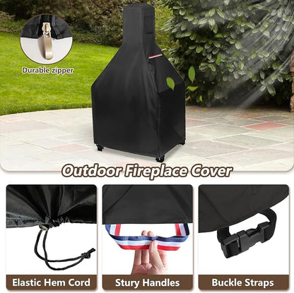 Outdoor Fireplace Cover,600D Heavy-Duty Waterproof Cover Compatible with Endless Summer Wood Burning Outdoor Fire House,43.3" H x 25" L x 20" W