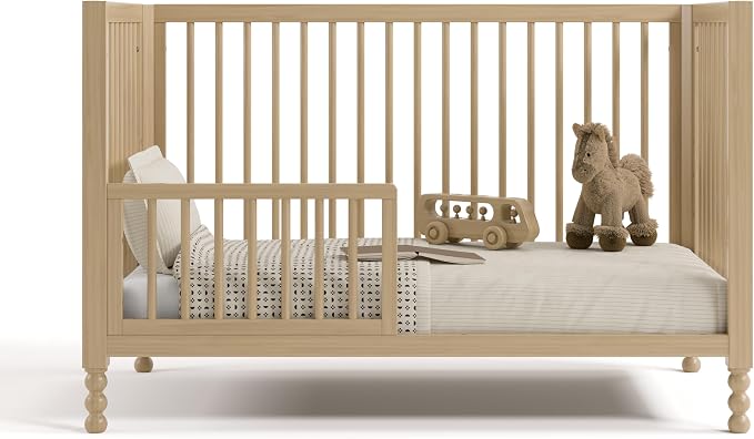 Storkcraft Rio 5-in-1 Convertible Crib and Toddler Guardrail – GREENGUARD Gold Certified, Toddler Bed Conversion Kit Included, Fits Baby Crib Mattress, Converts to Full Bed (Driftwood)