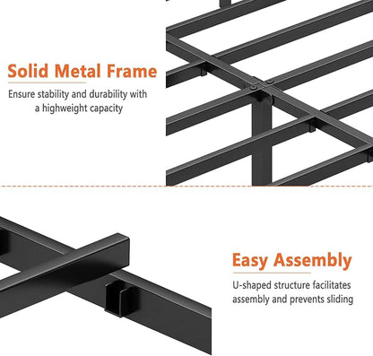 DIIYIV Cal King Metal Bed Frame,Steel Slat Support,Noise Free,Easy Assembly | Cal King Size Bed,Mattress Foundation,Underbed Storage,No Box Spring Needed
